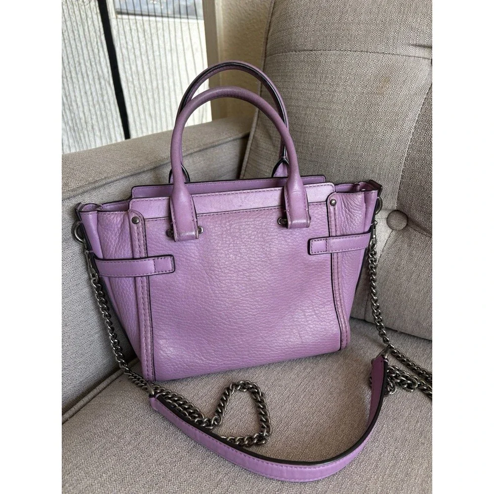 COACH Mini Swagger 21 Orchid Leather W/ Willow Floral Crossbody Limited edition